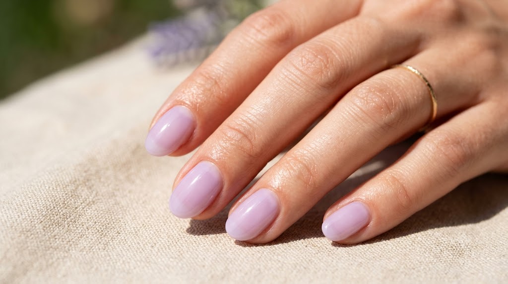 Milky Lavender Tinted Soap Nails